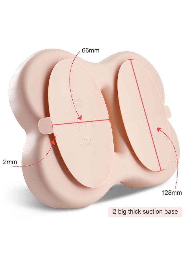 Smily Mia Dommy Butterfly Silicone Toddler Plate – Divided Suction Plate for Babies and Toddlers, Food-Grade BPA-Free Silicone, Strong Suction Base, Dishwasher & Microwave Safe – Peach Dust - Image 3
