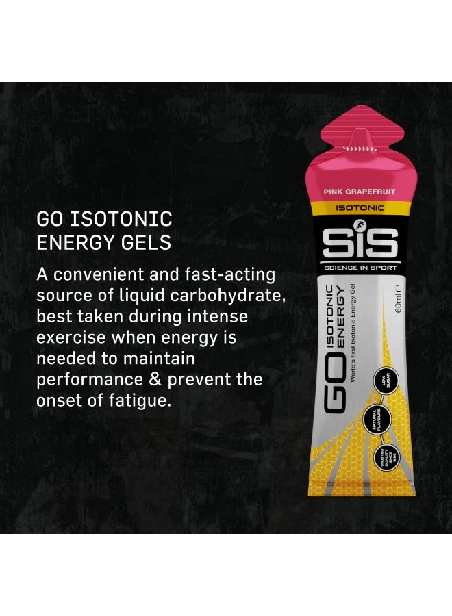 SIS GO Isotonic Energy Gels | 22g Carbohydrates | Low Sugar | Easily Digestible | Gluten Free | No Water Needed | Running Gels | Pink Grapefruit Flavour | 30 Pack - Image 2