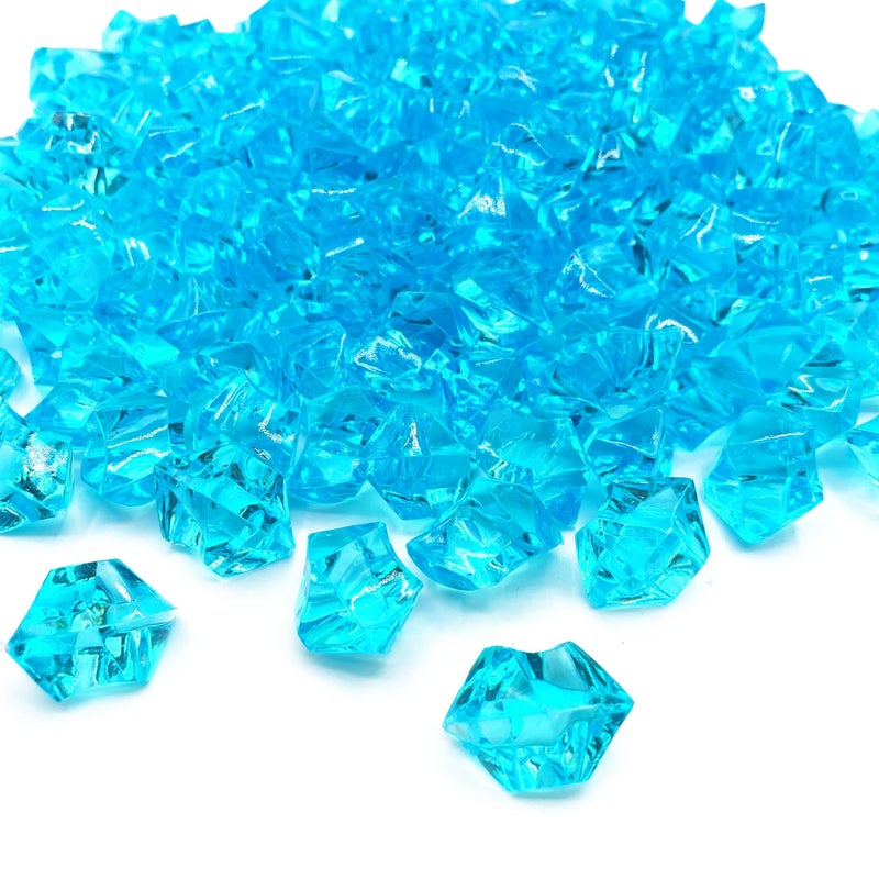 CYS EXCEL Acrylic Light Blue Crushed Ice Vase Fillers Approx 180190 PCS 3 Cups Plastic Crushed Rock Gems for Arts  Crafts Table Scatter - Image 1
