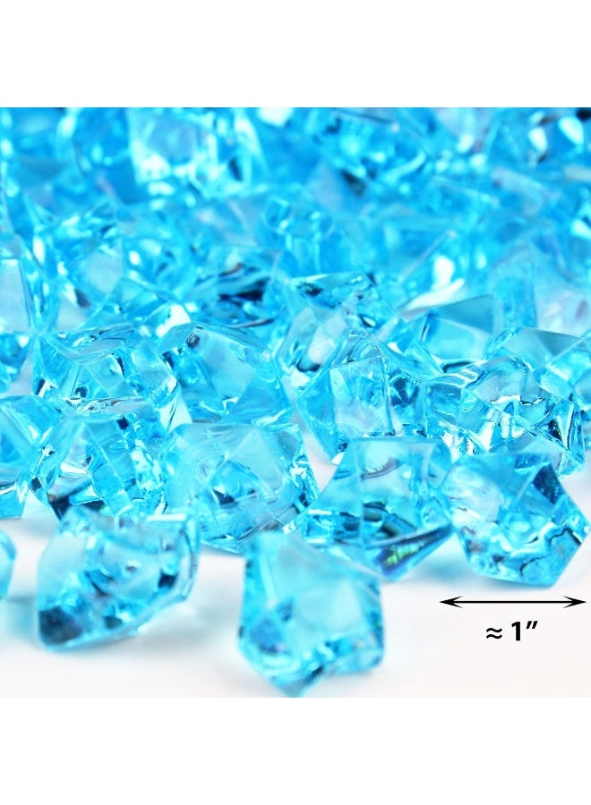 CYS EXCEL Acrylic Light Blue Crushed Ice Vase Fillers Approx 180190 PCS 3 Cups Plastic Crushed Rock Gems for Arts  Crafts Table Scatter - Image 3