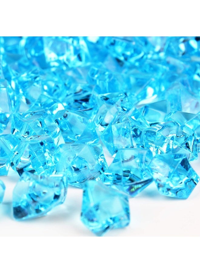 CYS EXCEL Acrylic Light Blue Crushed Ice Vase Fillers Approx 180190 PCS 3 Cups Plastic Crushed Rock Gems for Arts  Crafts Table Scatter - Image 4