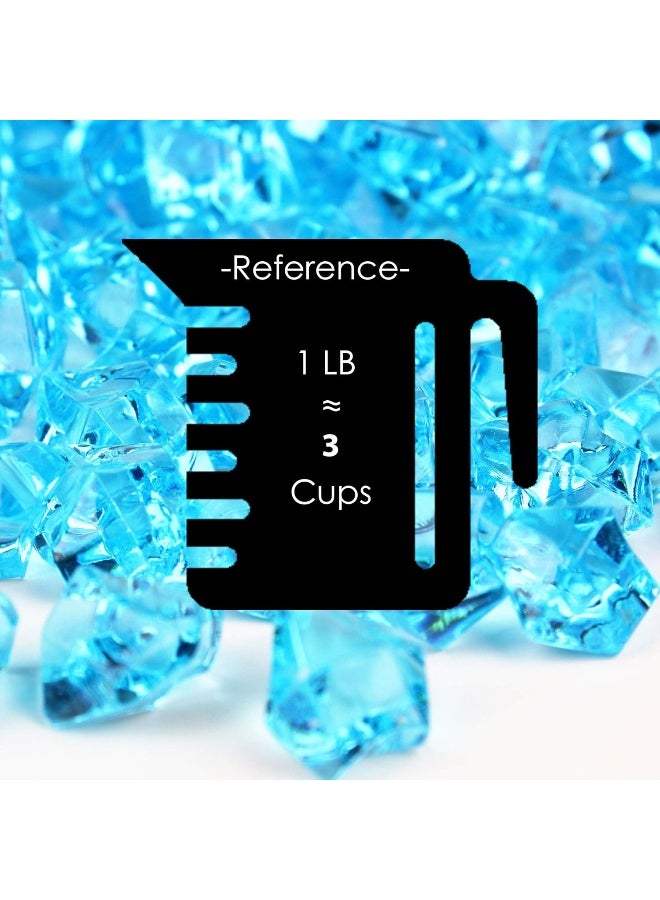 CYS EXCEL Acrylic Light Blue Crushed Ice Vase Fillers Approx 180190 PCS 3 Cups Plastic Crushed Rock Gems for Arts  Crafts Table Scatter - Image 2