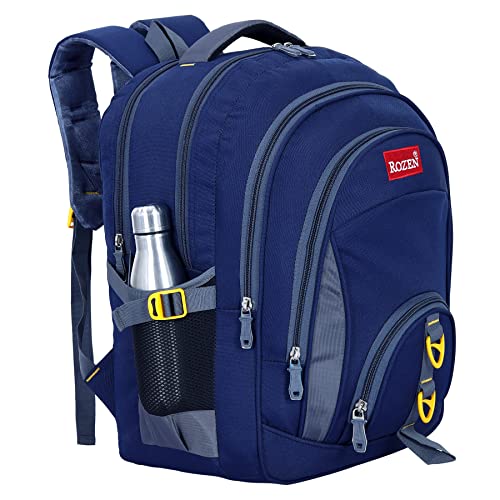 ROZEN 45 Ltrs, 46 cms School Bag Class 5-12 Large 4 partition Laptop Collage Office Travel Backpack Unisex (NAVYBLUE) - Image 1