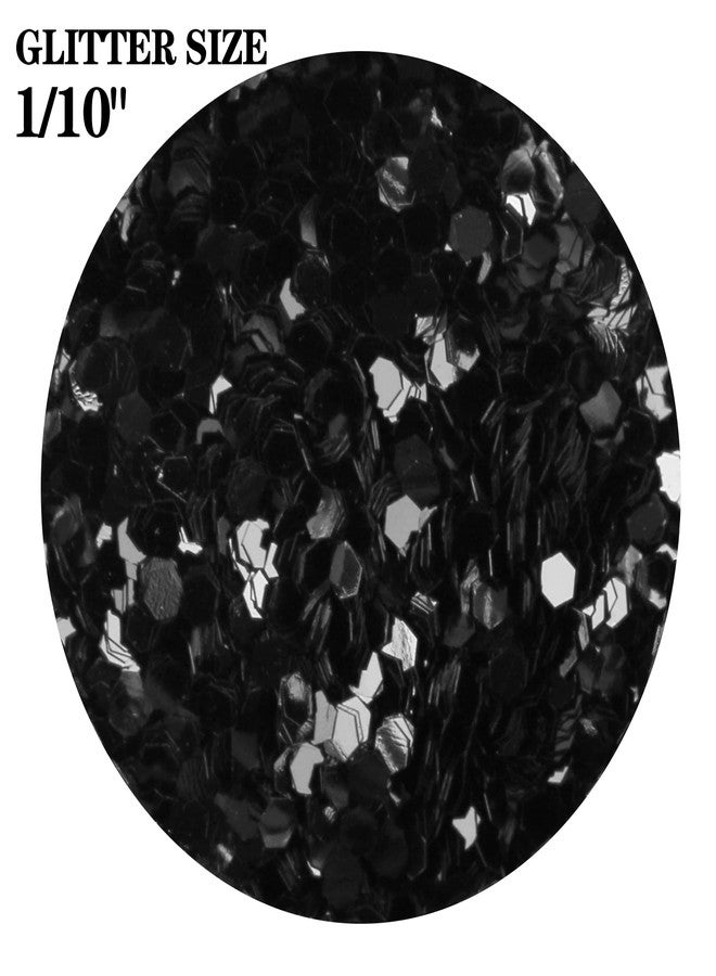 تورك بريق أسود سميك من TORC، 4 أونصة، مناسب لأعمال الراتنج والفنون وفن الأظافر ومستحضرات التجميل ومكياج المهرجانات، 1/10 (2.5 مم) - Image 2