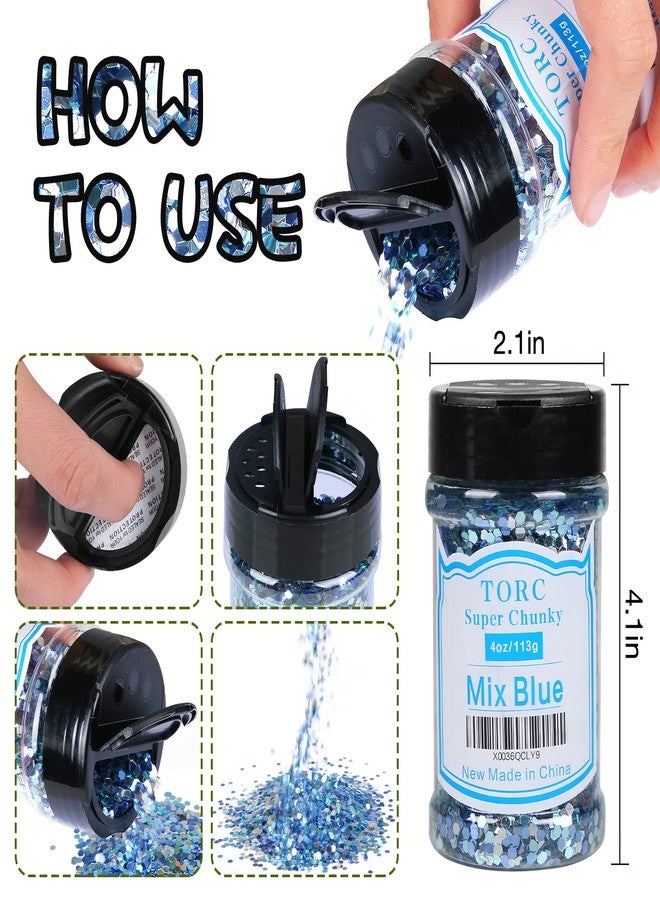 تورك بريق أسود سميك من TORC، 4 أونصة، مناسب لأعمال الراتنج والفنون وفن الأظافر ومستحضرات التجميل ومكياج المهرجانات، 1/10 (2.5 مم) - Image 3