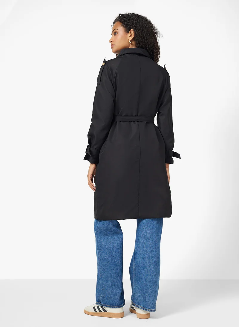 جينجر Oversize Woven Trench Coat