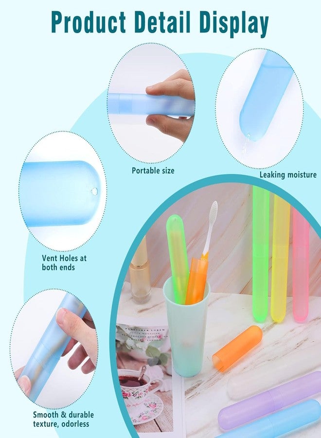Bgtecho 30 Pack Travel Toothbrush Case, Plastic Portable Toothbrush Storage, Dust-Proof Toothbrush Case, Breathable Toothbrush Holder for Travel Business Camping School Home, 7 Colors - Image 3