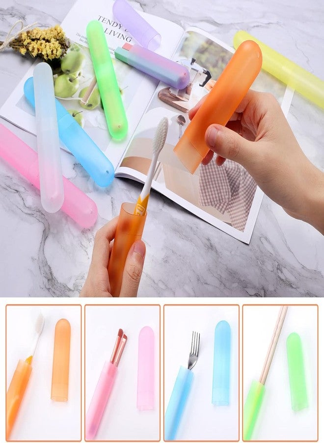 Bgtecho 30 Pack Travel Toothbrush Case, Plastic Portable Toothbrush Storage, Dust-Proof Toothbrush Case, Breathable Toothbrush Holder for Travel Business Camping School Home, 7 Colors - Image 5