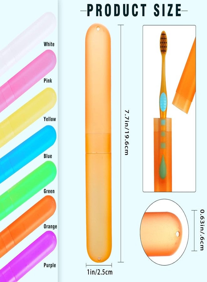 Bgtecho 30 Pack Travel Toothbrush Case, Plastic Portable Toothbrush Storage, Dust-Proof Toothbrush Case, Breathable Toothbrush Holder for Travel Business Camping School Home, 7 Colors - Image 2