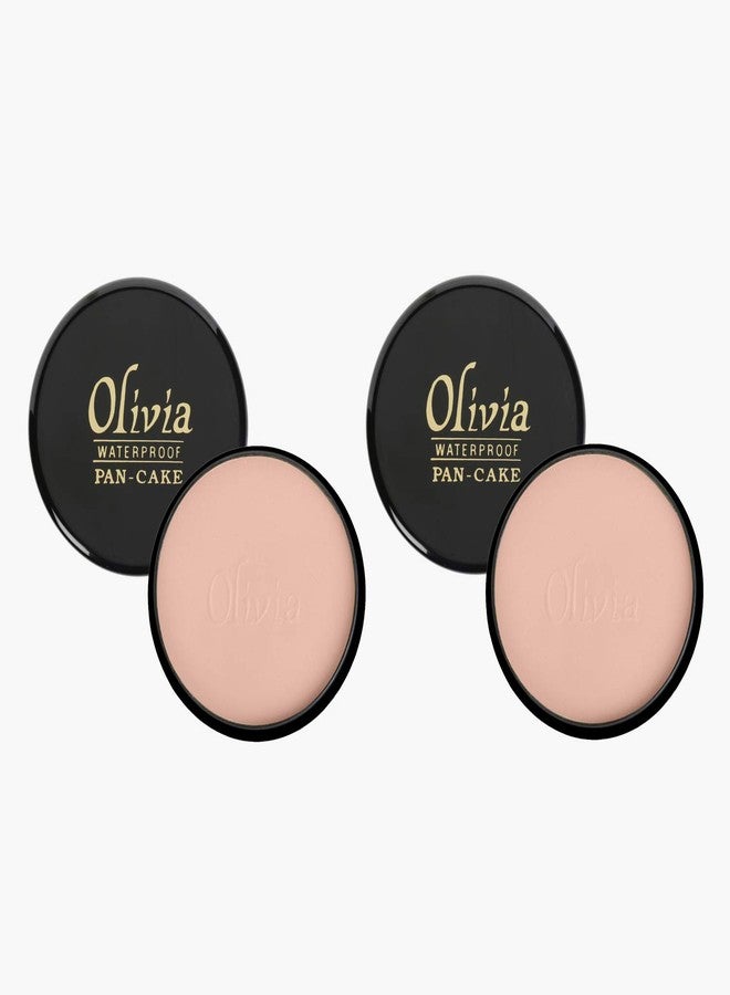 أوليفيا بان كيك، مقاوم للماء بنسبة 100%، 25 غرام × 2 | قاعدة مكياج بتغطية كاملة | مقاوم للتلطخ والتعرق | لمسة نهائية مخملية تدوم طويلاً | يخفي العيوب | مناسب لجميع أنواع البشرة | عبوة من قطعتين | لون الخوخ المنعش - 23 - Image 2