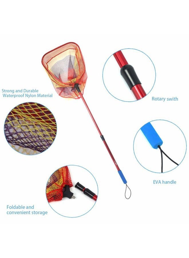 YVLEEN Kids Fishing Net for Lakes - Minnow Nets for Kids - Aluminum Collapsible Telescopic Fishing Pole Handle and Nylon Mesh Small Fishing net - Butterfly Nets for Kids Outdoor Playing - Image 3