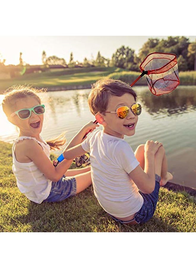 YVLEEN Kids Fishing Net for Lakes - Minnow Nets for Kids - Aluminum Collapsible Telescopic Fishing Pole Handle and Nylon Mesh Small Fishing net - Butterfly Nets for Kids Outdoor Playing - Image 2