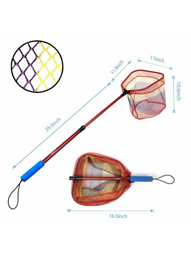 YVLEEN Kids Fishing Net for Lakes - Minnow Nets for Kids - Aluminum Collapsible Telescopic Fishing Pole Handle and Nylon Mesh Small Fishing net - Butterfly Nets for Kids Outdoor Playing - Image 4