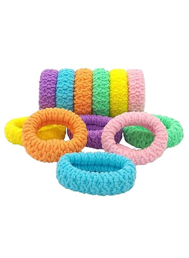 أربطة شعر مطاطية ناعمة  6 قطع للشعر الكثيف أو المجعد، أربطة مطاطية كبيرة للنساء والفتيات - Image 5