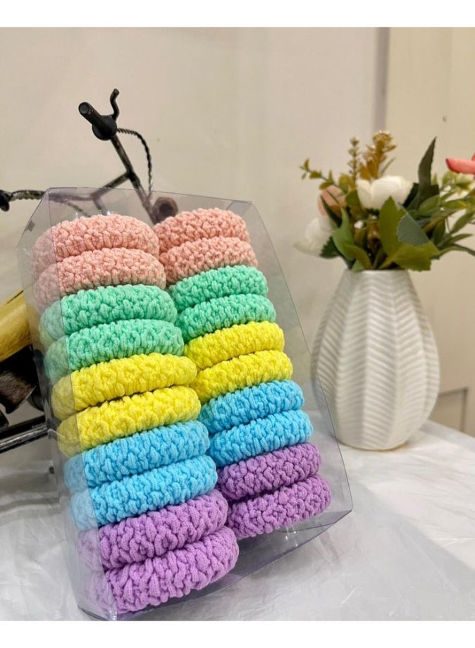 أربطة شعر مطاطية ناعمة  6 قطع للشعر الكثيف أو المجعد، أربطة مطاطية كبيرة للنساء والفتيات - Image 3