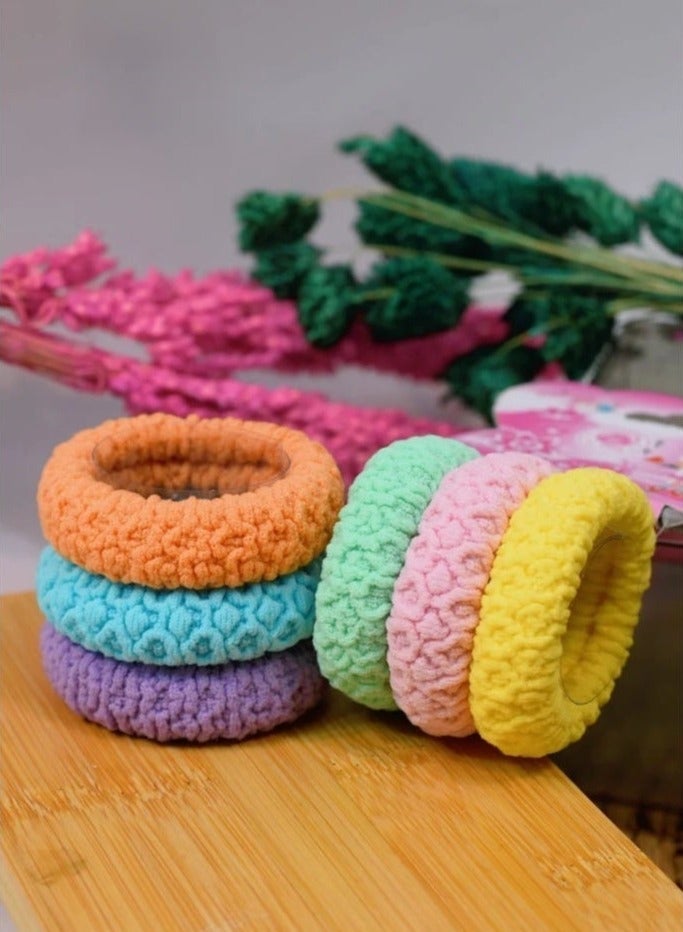 6pcs Soft Pony Holders, Elastics Hair Bands for Thick or Curly Hair for Women and Girls, Fancy Hair Ties - Image 2