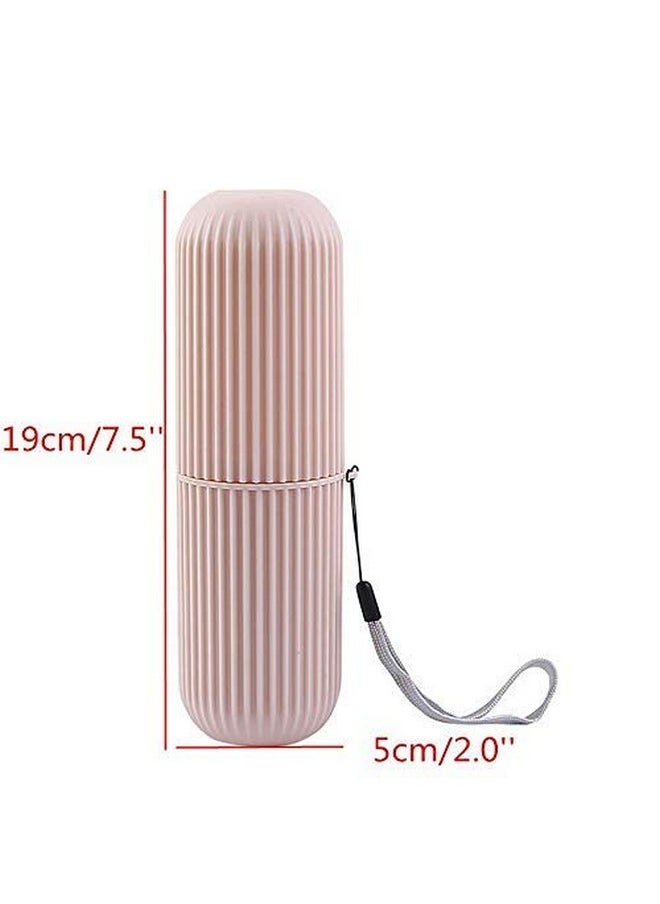 LONG TAO LONG TAO 4 Pcs Travel Toothbrush Case Portable Toothbrush Storage Box Toothbrush Travel Containers Wash Cup Holder Organizer for Trips and Daily Use (Green, Grey,Pink,White)  - Image 2