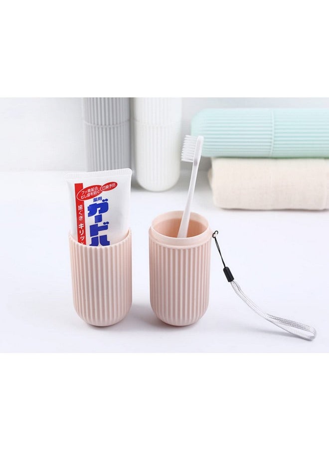 LONG TAO LONG TAO 4 Pcs Travel Toothbrush Case Portable Toothbrush Storage Box Toothbrush Travel Containers Wash Cup Holder Organizer for Trips and Daily Use (Green, Grey,Pink,White)  - Image 4