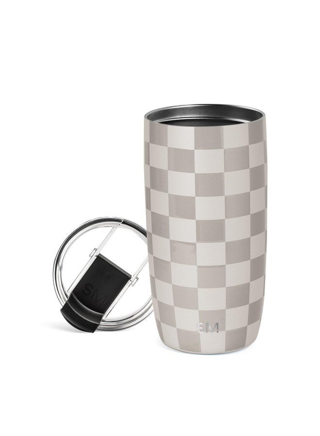 Simple Modern Travel Coffee Mug Tumbler with Flip Lid | Reusable Insulated Stainless Steel Cold Brew Iced Coffee Cup Thermos | Gifts for Women Men Him Her | Voyager Collection | 16oz | Checkmate - Image 1