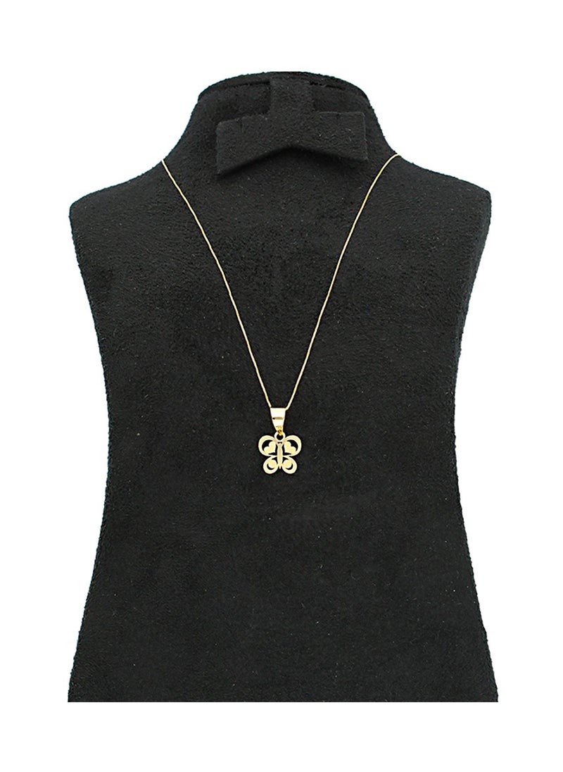 FK Jewellers Gold Necklace (Chain with Butterfly Pendant) 18KT - FKJNKL18KU1026  - Image 2