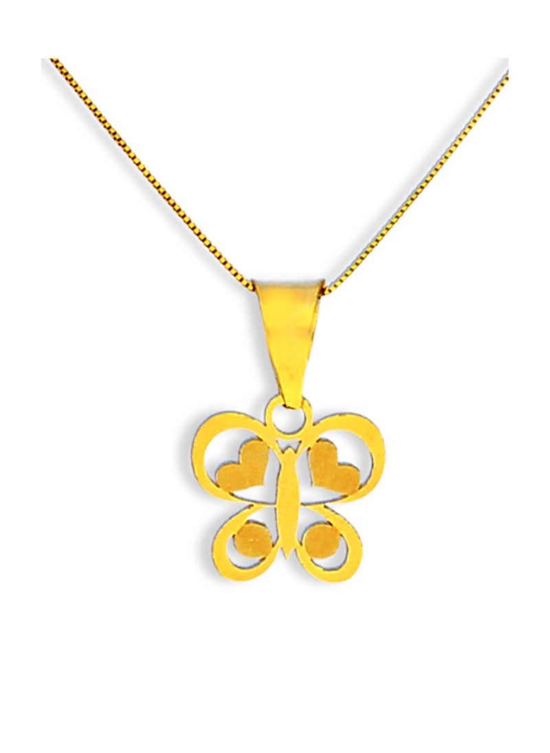 FK Jewellers Gold Necklace (Chain with Butterfly Pendant) 18KT - FKJNKL18KU1026  - Image 1
