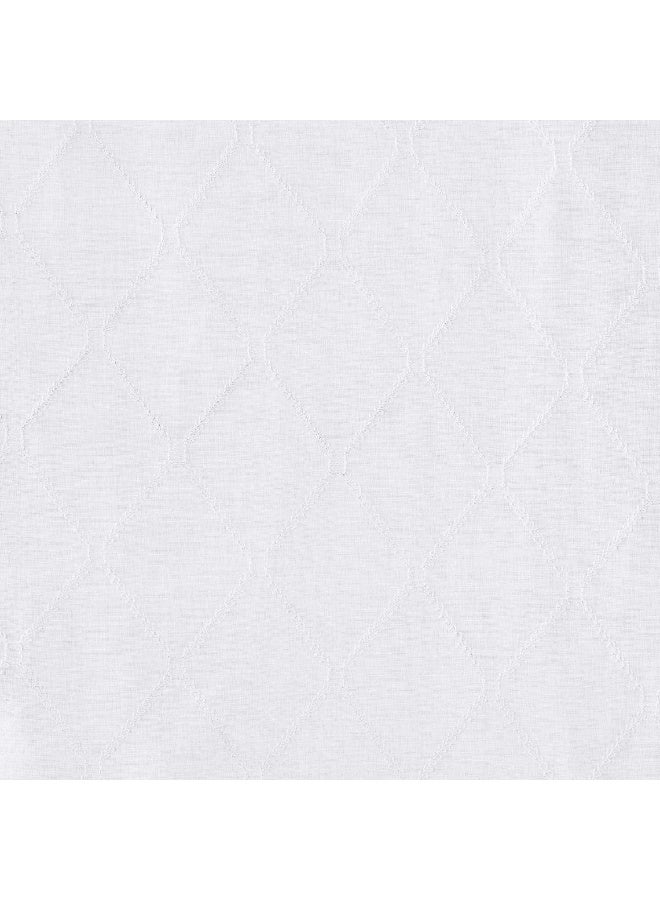 Madison Park Sheer Curtain Scarf Irina Embroidered Kitchen Transitional Fabric Sheers Single Curtain Scarf for Living Room Light Privacy Curtain Diffusing Sunlight 1Panel Pack 50 x 216 White - Image 3