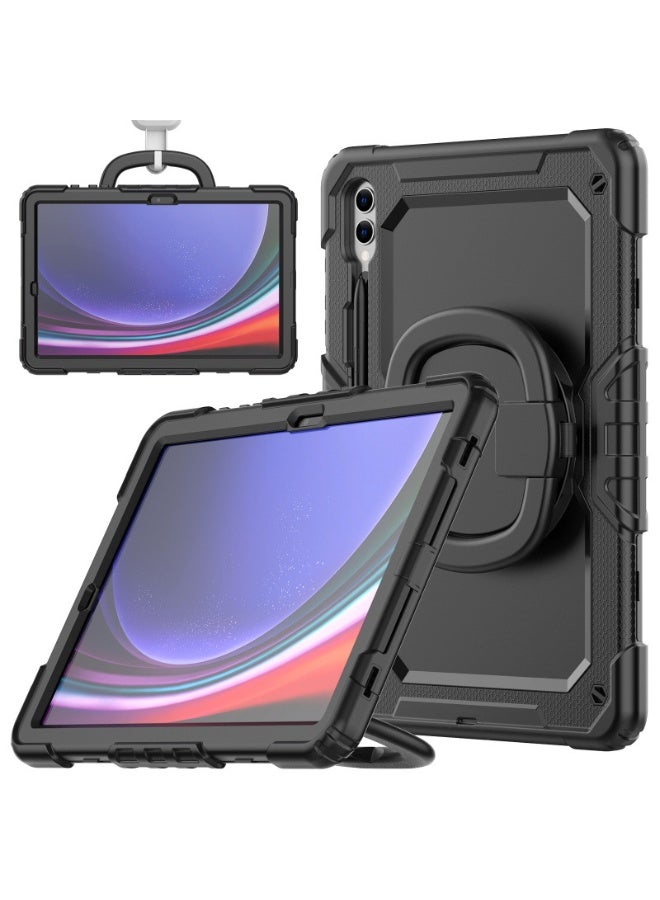 general Case Compatible with Samsung Galaxy TAB S10+ 12.4【SM-X820】 (2024)/S9 Plus 12.4 Inch with Heavy Duty Shockproof Case with Kickstand/Hand Strap/Rotating Stand - Image 1