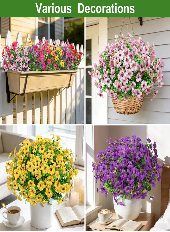 Roberly Artificial Flowers for Outdoors, UV Resistant Silk Fake Daisy Flowers with Eucalyptus Greenery Stems Faux Plastic Plants for Spring Summer Patio Garden Home Decor, 18 Bundles, Mixed Color - Image 5