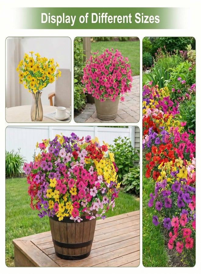 Roberly Artificial Flowers for Outdoors, UV Resistant Silk Fake Daisy Flowers with Eucalyptus Greenery Stems Faux Plastic Plants for Spring Summer Patio Garden Home Decor, 18 Bundles, Mixed Color - Image 4