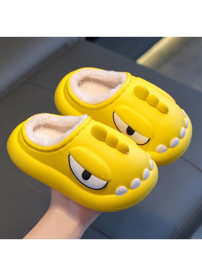 Children's Cotton Slippers Winter Boys Eva Feeling Bag Heel Waterproof Non-slip Fleece-lined Warm Baby Cotton Slippers