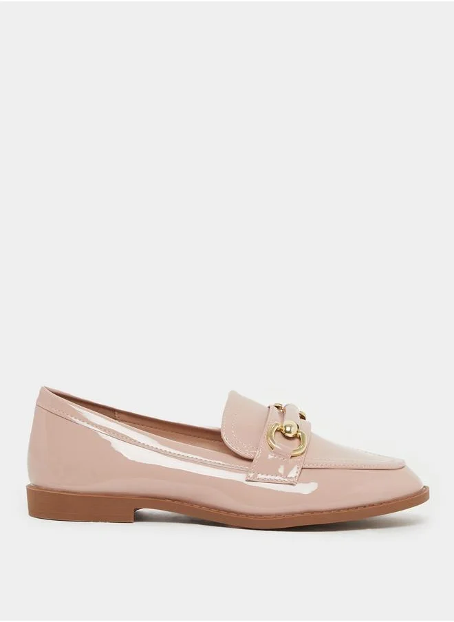 ستايلي Styli Patent Design Flat Bit Loafers