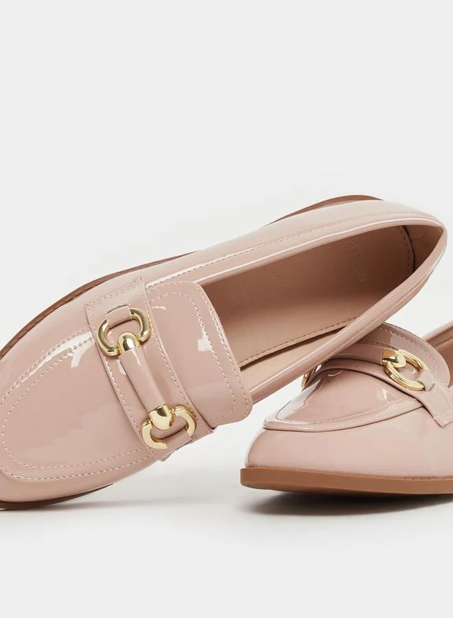 Styli Styli Patent Design Flat Bit Loafers
