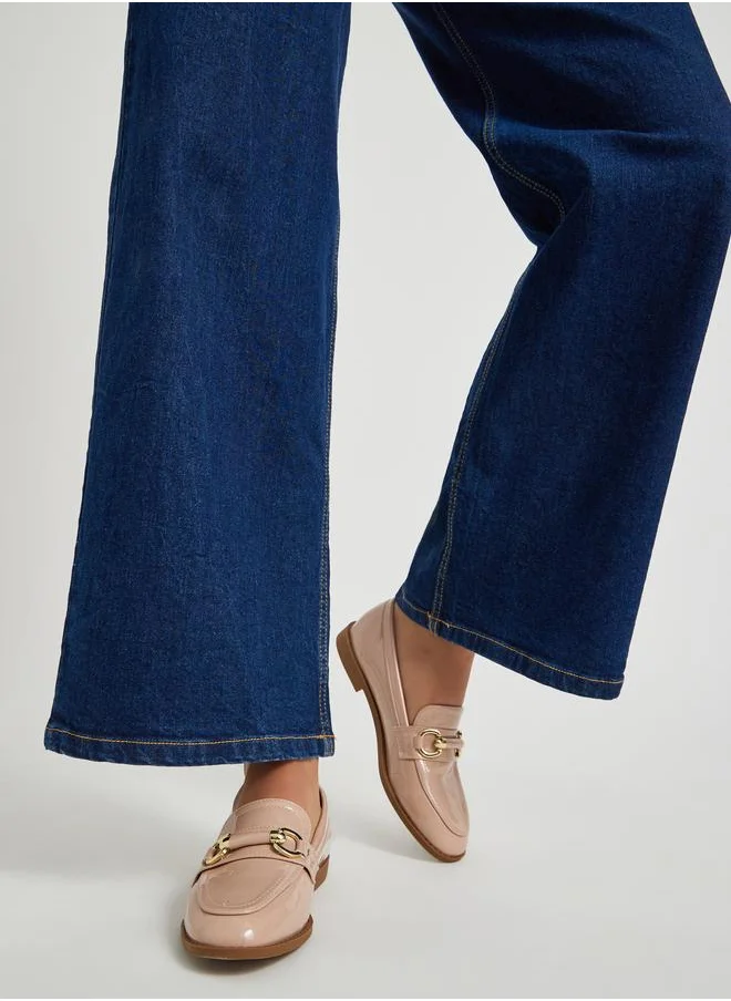 ستايلي Styli Patent Design Flat Bit Loafers