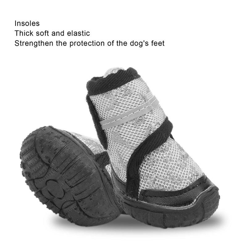 Adjustable Anti Slip Dog Boots For Small Medium Large Dogs Gray Size 45 - Image 3