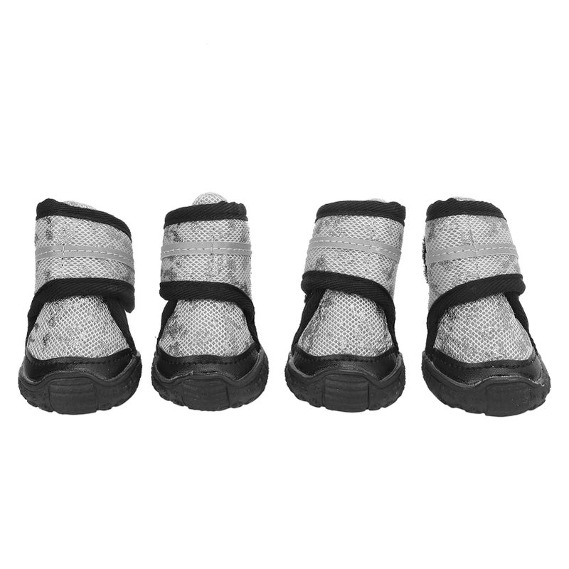 Adjustable Anti Slip Dog Boots For Small Medium Large Dogs Gray Size 45 - Image 2
