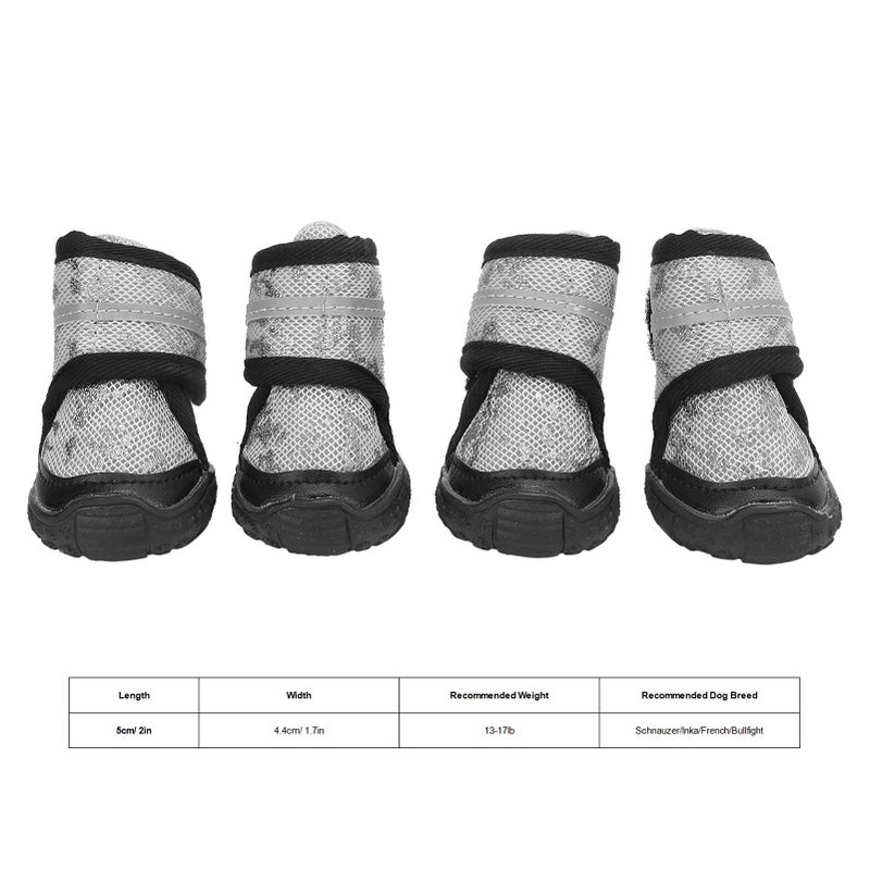 Adjustable Anti Slip Dog Boots For Small Medium Large Dogs Gray Size 45 - Image 4