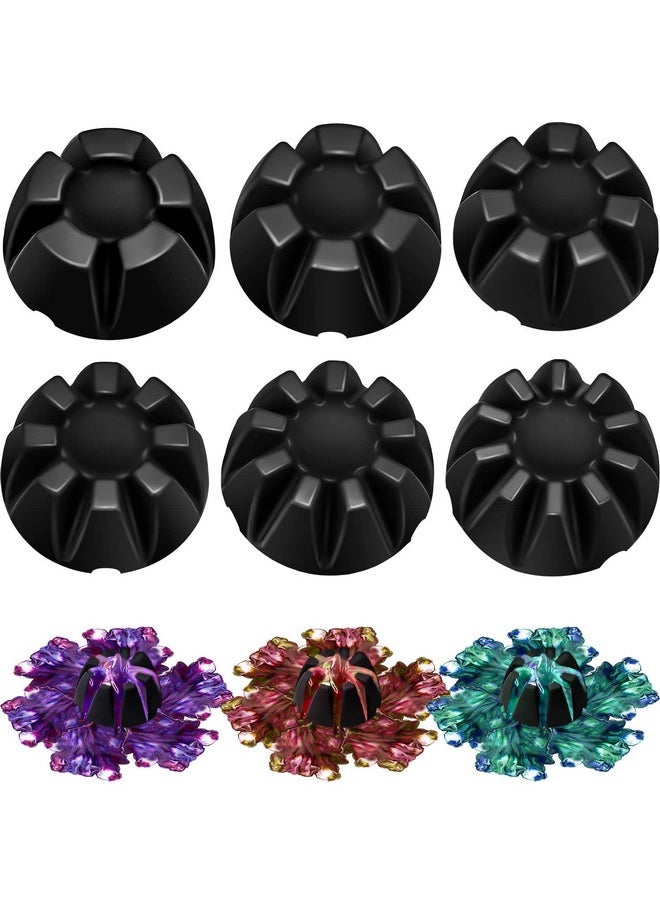 Vesici - 6 Pieces Flower Pour Cup For Paint Pouring 6/7/8/9/10 Slot Acrylic Paint Tools Fluid Painting Supplies Flower Strainer For Diy Pouring Paint And Creating Patterns Art Supplies(Black) - Image 1