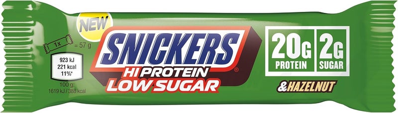 Snickers Low Sugar Hi hazelnut Protein Bar Pack of 12 x 57g - Image 3