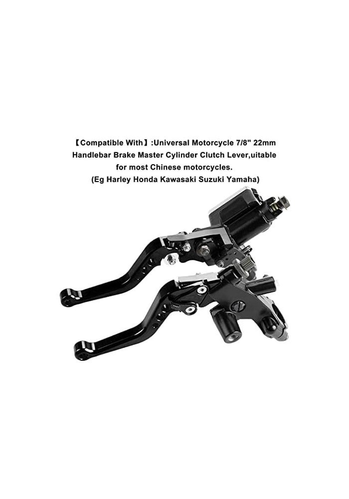 PACEWALKER Universal Motorcycle 7/8" 22mm Handlebar Brake Master Cylinder Clutch Lever Set - Image 3