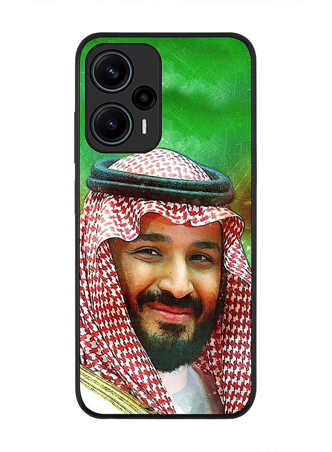Stylizedd Rugged Black edge case for Xiaomi Poco F5 5G / Xiaomi Redmi Note 12 Turbo 5G Slim fit Soft Case Flexible Rubber Edges Anti Drop TPU Gel Thin Cover - HH Mohammed Bin Salman - Image 1