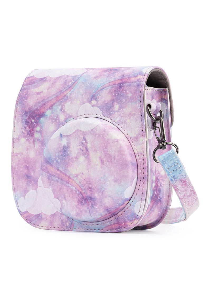 KASTWAVE Protective & Portable Case Compatible with fujifilm instax Mini 11/ 9/ 8/ 8+ Instant Film Camera with Accessory Pocket and Adjustable Strap (Starry sky Pink)  - Image 1