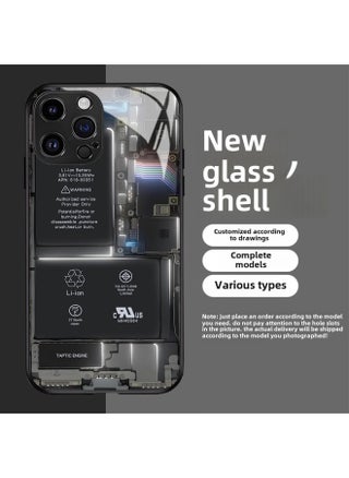 Circuit Board Phone Case For 13 14promax Creative 12 Cool 15 Model Glass Case Funny Digital Computer IPhone Protective Cover-Color:High Permeability Glass Shell-graphite Black -994 White-Applicable - pzsku/Z5792FA5FEDE605A68DB7Z/45/1742483353/814a8765-b9e2-4fa9-9b46-454fdd44524c