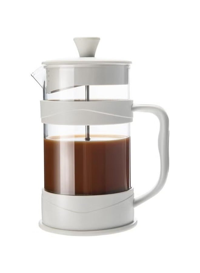 French Press Coffee Maker, Heat Resistant Borosilicate Glass Coffee Pot Percolator, Coffee Brewer with Filtration, Tea Maker Filters, for Travel & Home Gift, 1000ml/33oz, White