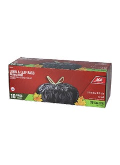 ACE 18-Piece Drawstring Trash Bag Black 39 gal 1323888 