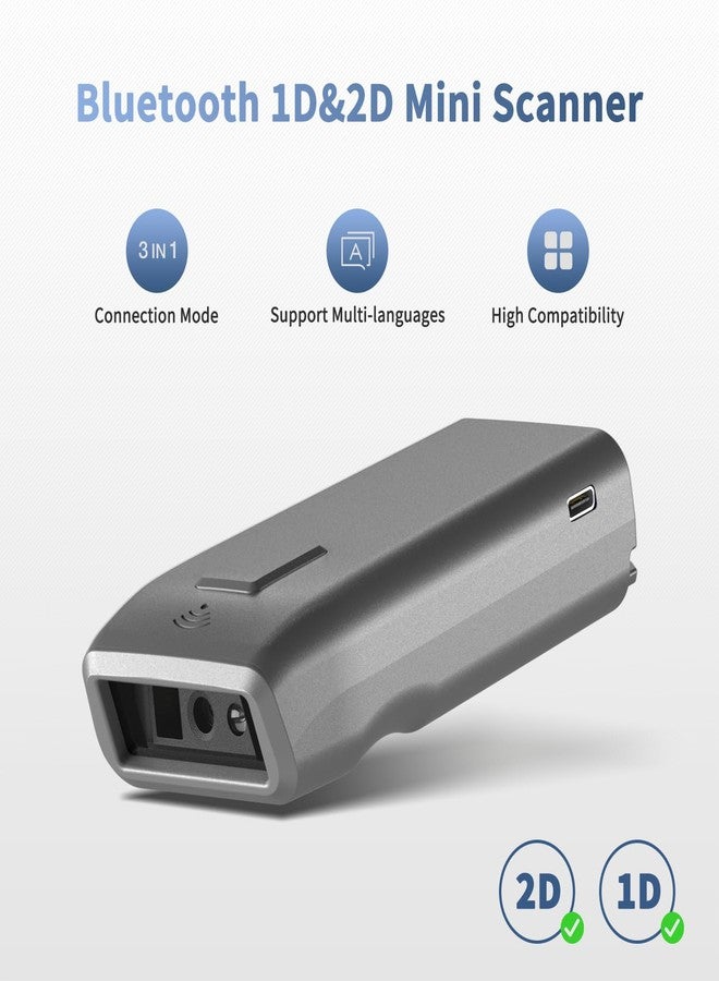 NetumScan Mini QR Bluetooth Barcode Scanner, 3-in-1 Automatic 1D 2D Wireless Barcode Reader for Inventory, Small Bar Code Scanner for POS, Computer, Tablet, iPhone, iPad, iOS, Android - Image 3