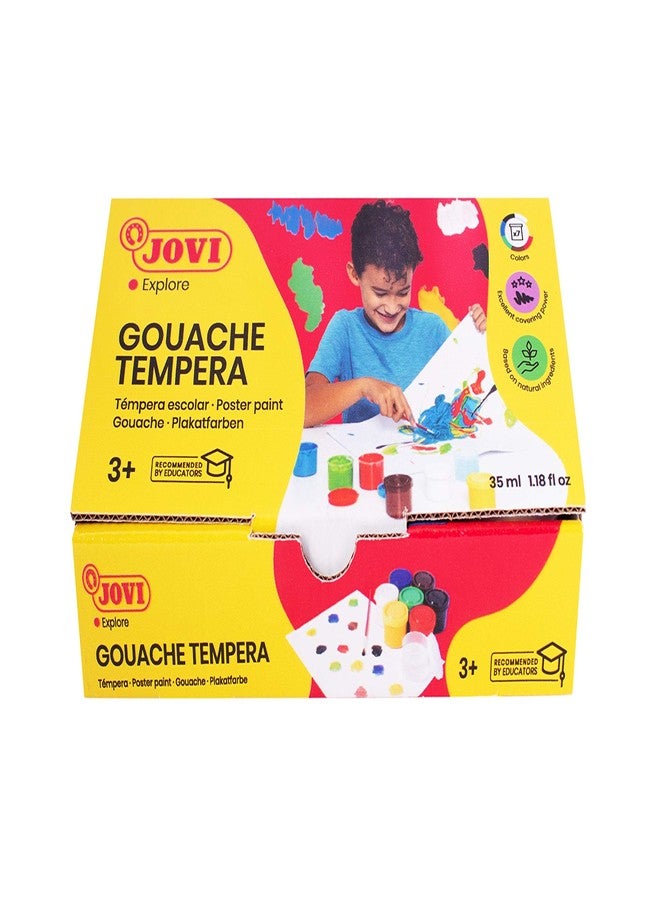 Jovi 724901 - School Tempera 35ML Assorted Colors - Box of 7 tins - Image 2