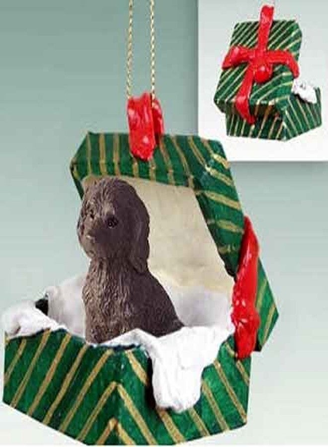 Conversation Concepts Labradoodle Gift Box Christmas Ornament - Delightful, Chocolate