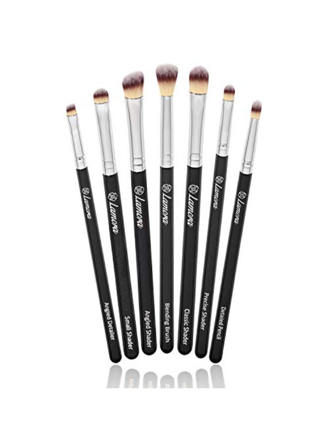 Lamora Keup Brushes Eyeshadow Brush Set - 7Pcs Soft Synthetic Eyeshadow Blending Brush Kit - For Blending Eyeshadow, Eyeliner, Crease, Eyebrow - Long Lasting, Apply Better, Flawless Look Makeup - Image 1