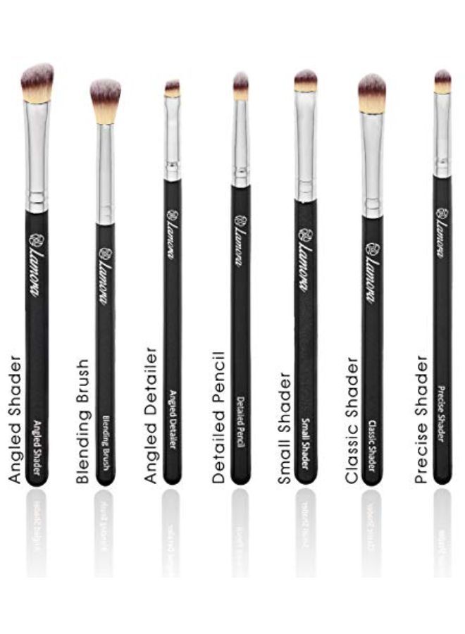 Lamora Keup Brushes Eyeshadow Brush Set - 7Pcs Soft Synthetic Eyeshadow Blending Brush Kit - For Blending Eyeshadow, Eyeliner, Crease, Eyebrow - Long Lasting, Apply Better, Flawless Look Makeup - Image 2