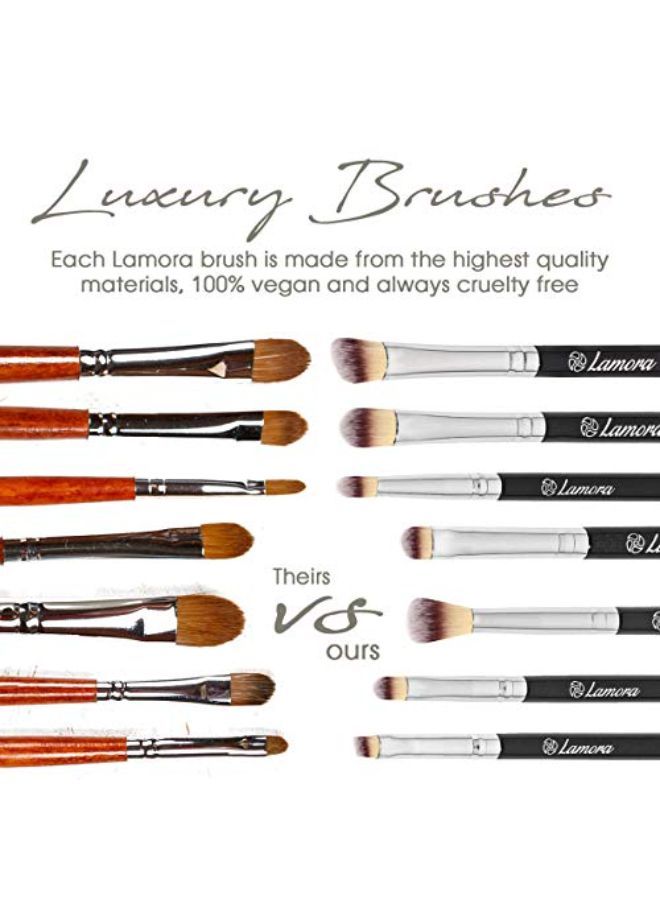 Lamora Keup Brushes Eyeshadow Brush Set - 7Pcs Soft Synthetic Eyeshadow Blending Brush Kit - For Blending Eyeshadow, Eyeliner, Crease, Eyebrow - Long Lasting, Apply Better, Flawless Look Makeup - Image 4